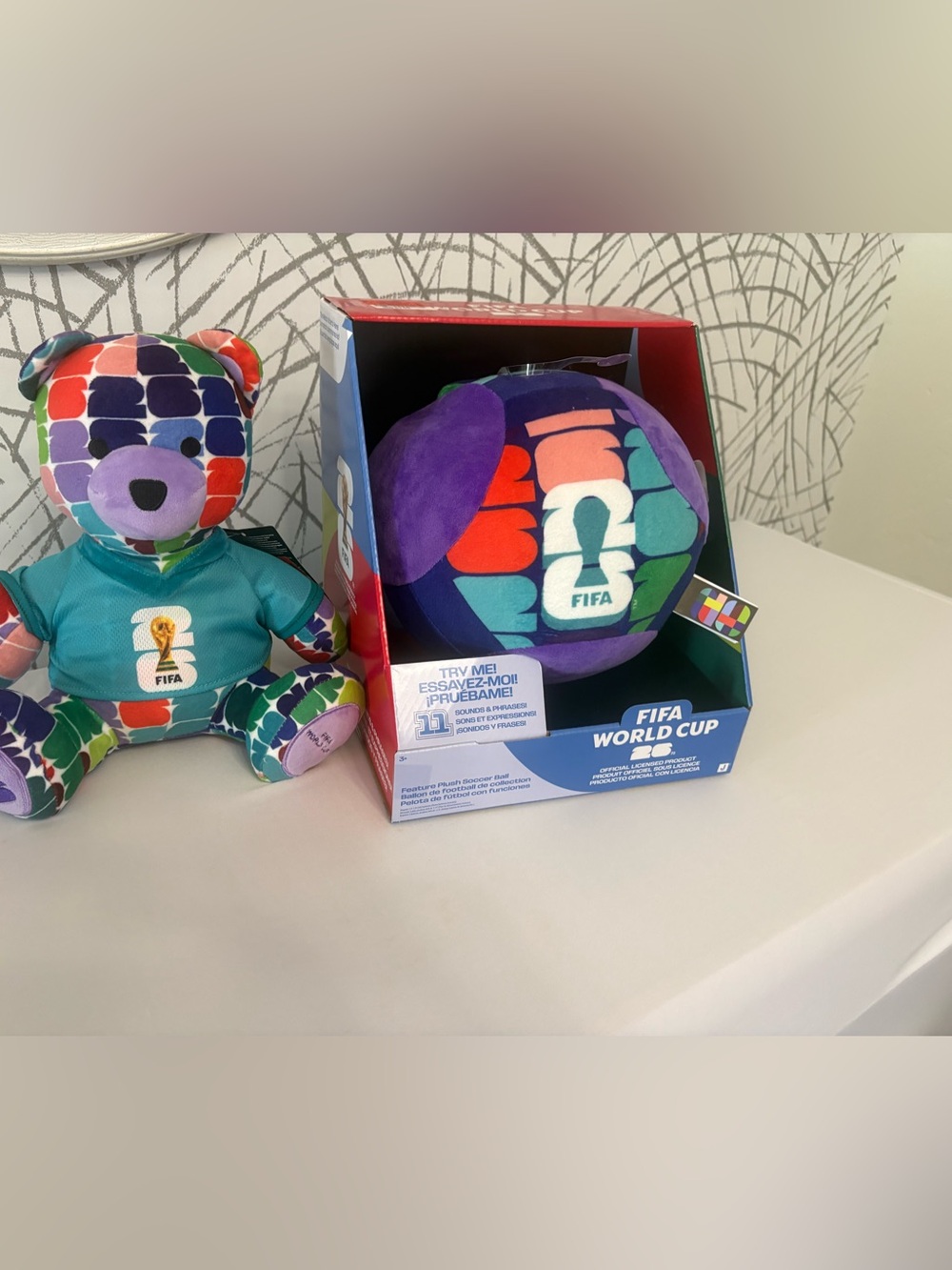 FIFA World Cup 2026 Plush Set Includes: Bear And Plush Soccer Ball With 11Sounds